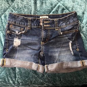 Ripped jean shorts